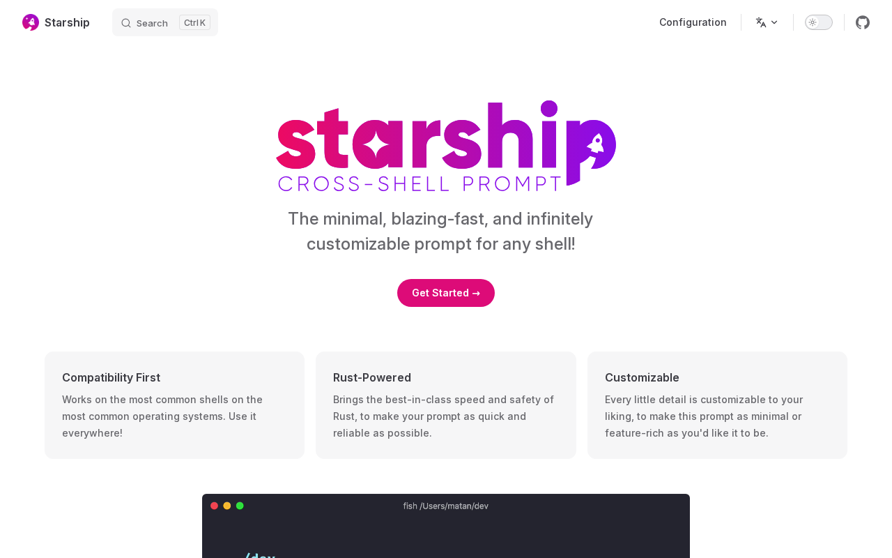 Screenshot of Starship